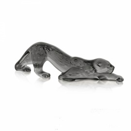 Escultura Lalique Pantera Cinza P 