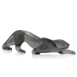 Escultura Lalique Pantera Cinza 