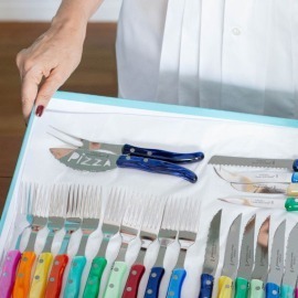 Faca para Pizza Claude Dozorme Laguiole Azul Escuro