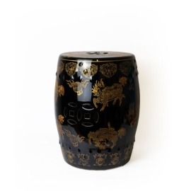 Garden Seat Preto com Dourado