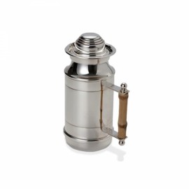 Garrafa Térmica com Alça de Bambu Prata P