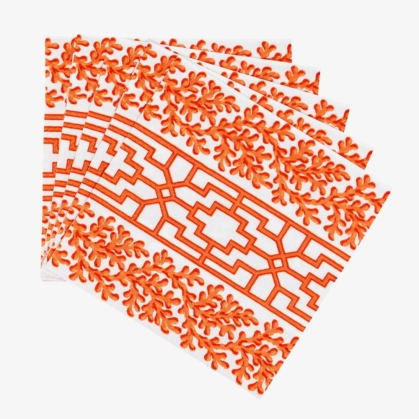 Produto 20 Guardanapos de Papel para Coquetel 12x12 Coral e Trellis Caspari