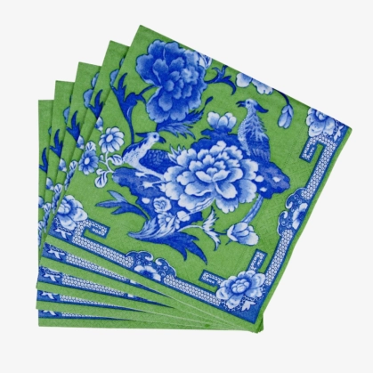 Produto 20 Guardanapos de Papel para Jantar 19x19 Green e Blue Caspari