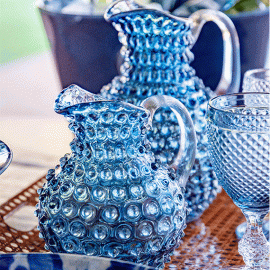 Jarra Abacaxi Cristal Azul 2L