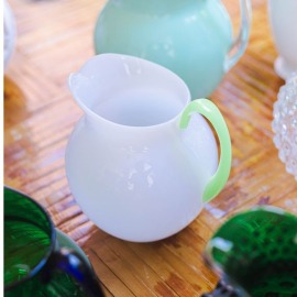 Jarra Pallina Branco com Verde Acrílico Mario Luca Giusti