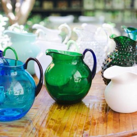 Jarra Pallina Verde com Azul Acrílico Mario Luca Giusti