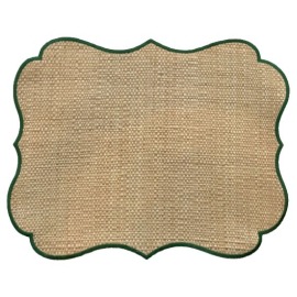 Jogo Americano Retangular Palha Buriti Arabesco Verde