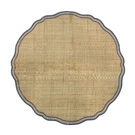 Jogo Americano Retangular Palha Buriti Ginori Azul