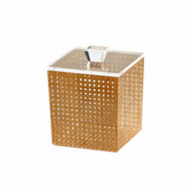 Lixeira com Tampa Spisani Rattan Acrílico