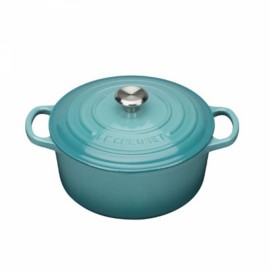 Panela Redonda Signature Azul Caribe n°24 Le Creuset