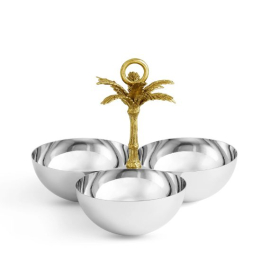 Petisqueira Tripla Palm Michael Aram