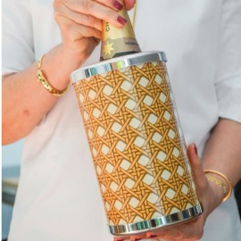 Porta Garrafa Platex Cannage Ecru Acrílico