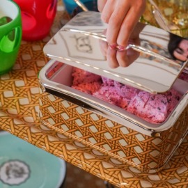 Porta Sorvete Platex Cannage Ecru Acrílico