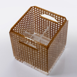 Porta Talher Acrílico Rattan Mario Luca Giusti