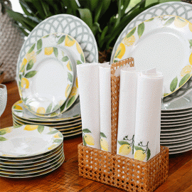 Porta Talher Alto Spisani Rattan Acrílico