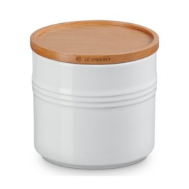 Pote com Tampa de Madeira  1.1 L Branco Le Creuset
