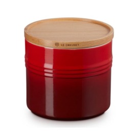 Pote com Tampa de Madeira 1,1L Vermelho Le Creuset