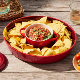 Prato para Aperitivo e Molhos Vermelho Le Creuset