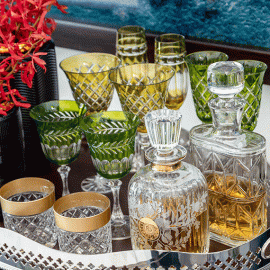 Taça Champagne Charlotte Verde Oliva Cristal