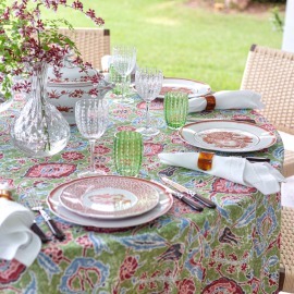 Toalha de Mesa Iznik Verde 2,30x2,30 Dascoli