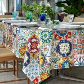 Toalha de Mesa Camastra Redonda 1,70m Algodão Tessitura Toscana