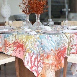 Toalha de Mesa Corals 2,20x2,20 Linho The Napking