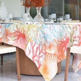Toalha de Mesa Corals 2,20x2,20 Linho The Napking