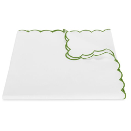 Toalha de Mesa Dakota Branco/ Verde 1,80 x 3,80 Linho Matouk