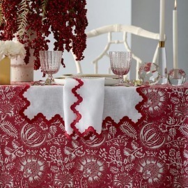 Toalha de Mesa Granada Scarlet 1,80 x 2,80 Linho Matouk