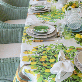 Toalha de Mesa Limonaia 1,70x3,10 Linho Tessitura Toscana