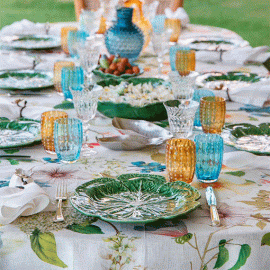 Toalha de Mesa Ibisco 1,70x3,10m Linho Tessitura Toscana