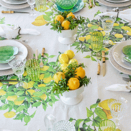 Toalha de Mesa Limonaia 1,70x3,60 Linho Tessitura Toscana