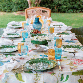 Toalha de Mesa Ibisco 1,70x3,60 Linho Tessitura Toscana