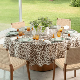 Toalha de Mesa Leopard Redonda 2,80 Linho Matouk