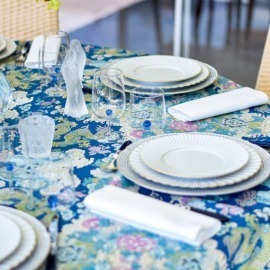 Toalha de Mesa Magic Mountain Aquarius 1,80x4,30 Linho Matouk