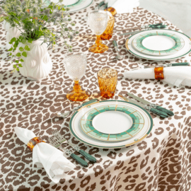 Toalha de Mesa Leopard Redonda 2,30 Linho Matouk