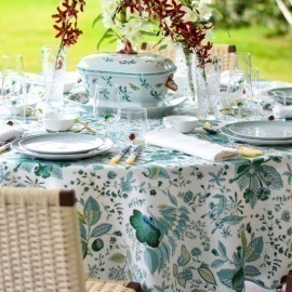 Toalha de Mesa Romã Emerald Redonda 2,30 Linho Matouk