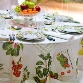 Toalha de Mesa Summer Fruit 1,80x1,80 Linho The Napking