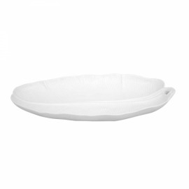 Travessa Folha de Bananeira Branca G Bordallo Pinheiro