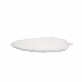 Travessa Folha de Bananeira Branca M Bordallo Pinheiro