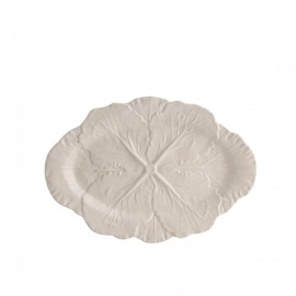 Travessa Oval Couve Creme M Bordallo Pinheiro