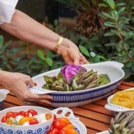 Travessa Refratária Oval Azure 48cm Vista Alegre