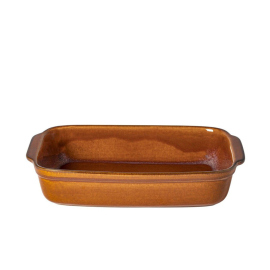 Travessa Refratária Quadrada Poterie Costa Nova Marrom 