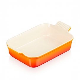 Travessa Retangular Heritage Laranja 32cm Le Creuset