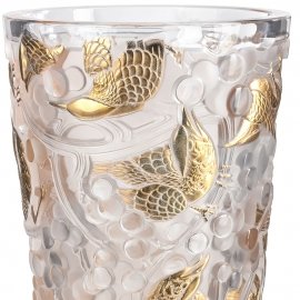 Vaso Lalique Merles & Raisins Ouro G Edição Numerada 