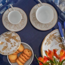 Xícara de Chá Malmaison Imperial Christofle Dourado