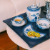 Bandeja Platex Linho Azul Escuro 37x28cm Acrílico