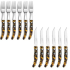 Conjunto com 6 Facas e 6 Garfos Claude Dozorme Laguiole Tartaruga