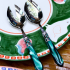 Conjunto Garfo e Colher para Salada Aladdin Bugatti Verde